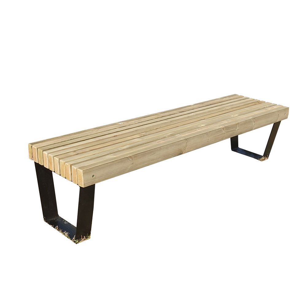 banc banquette urbaine mobilier urbain design bois métal acier noir