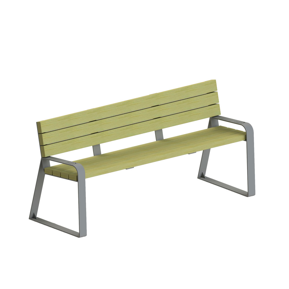 banc urbain senior bois metal acier mobilier urbain moderne accessibilité