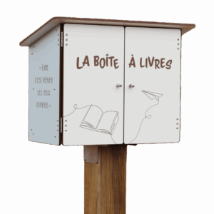 Boîte à livres en compact stratifié