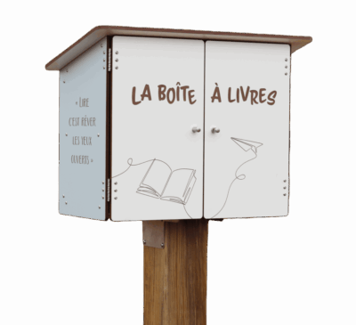 Boîte à livres en compact stratifié
