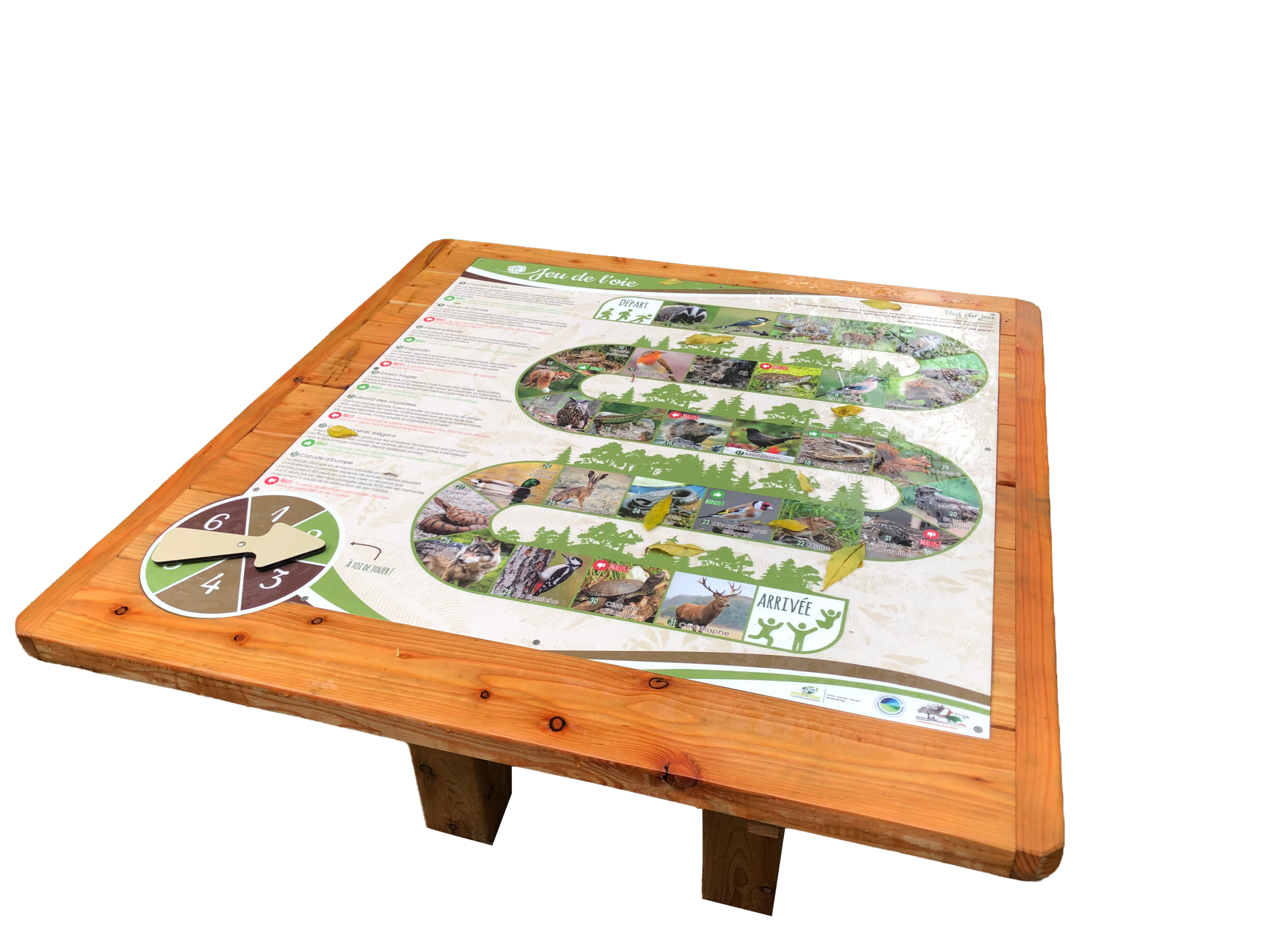 Table de jeu en bois Jeu de l'oie